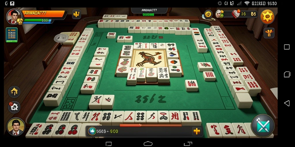 Tangkapan layar gameplay <strong>ARMADA777</strong> menunjukkan suasana permainan Mahjong yang seru dan menantang.