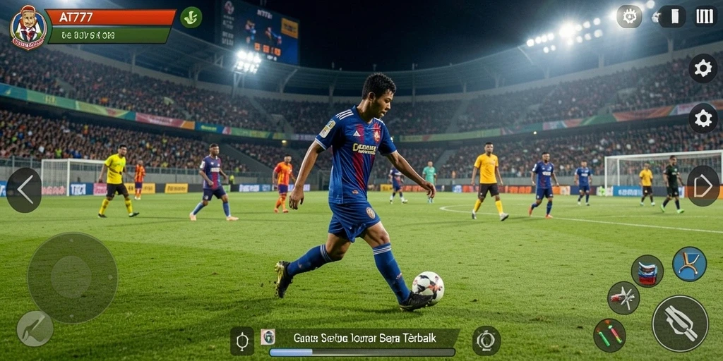 Tampilan gameplay <strong>AT777</strong> yang memukau dengan aksi sepak bola yang seru.