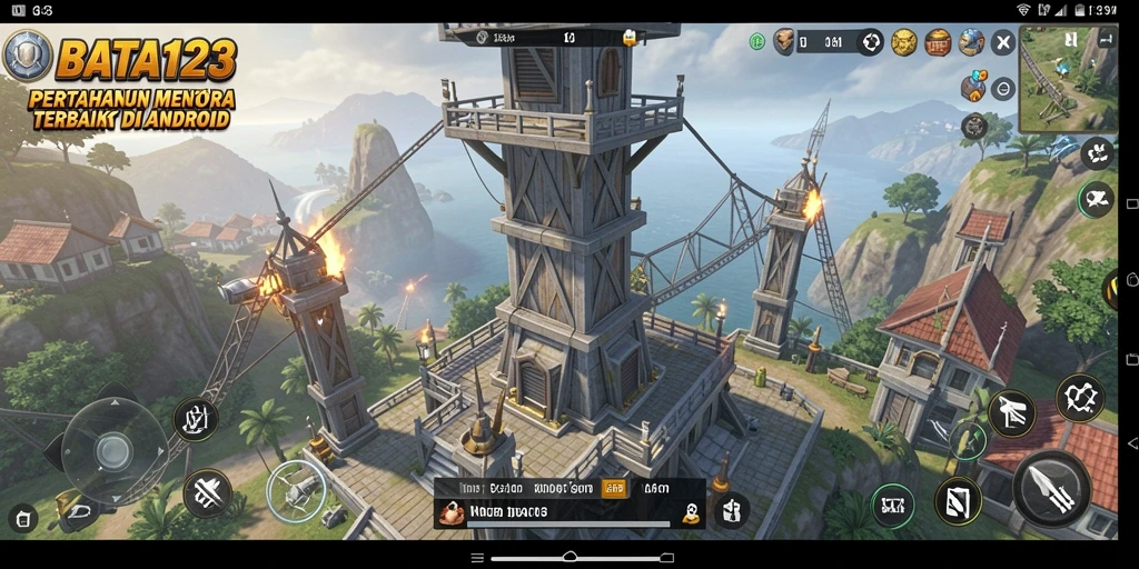 Tampilan gameplay BATA123 yang menegangkan dalam pertahanan menara.