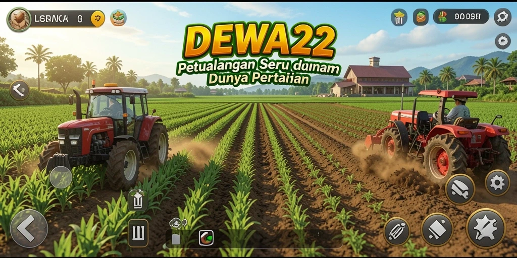 Tampilan gameplay DEWA22 yang seru dengan aktivitas bertani.