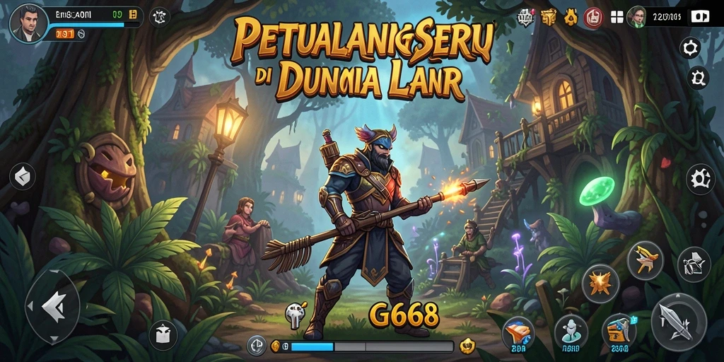 Tampilan gameplay seru dalam dunia petualangan G668.