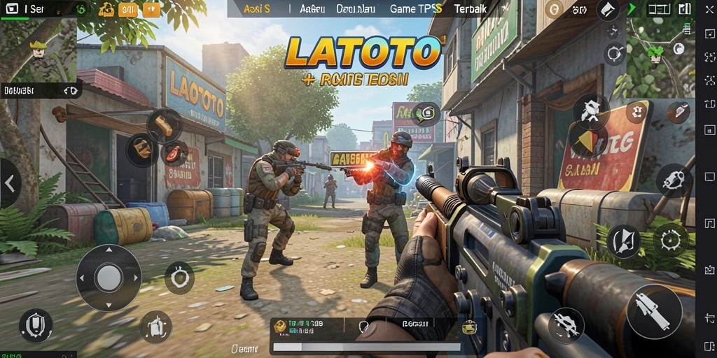 Screenshot aksi seru dalam permainan TPS LATOTO.