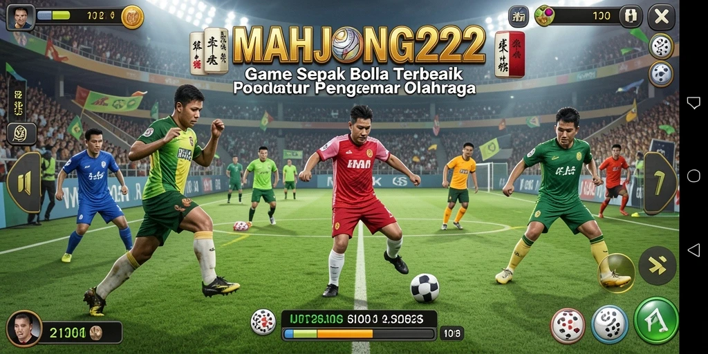Tampilan gameplay menarik dari MAHJONG222 di lapangan sepak bola.