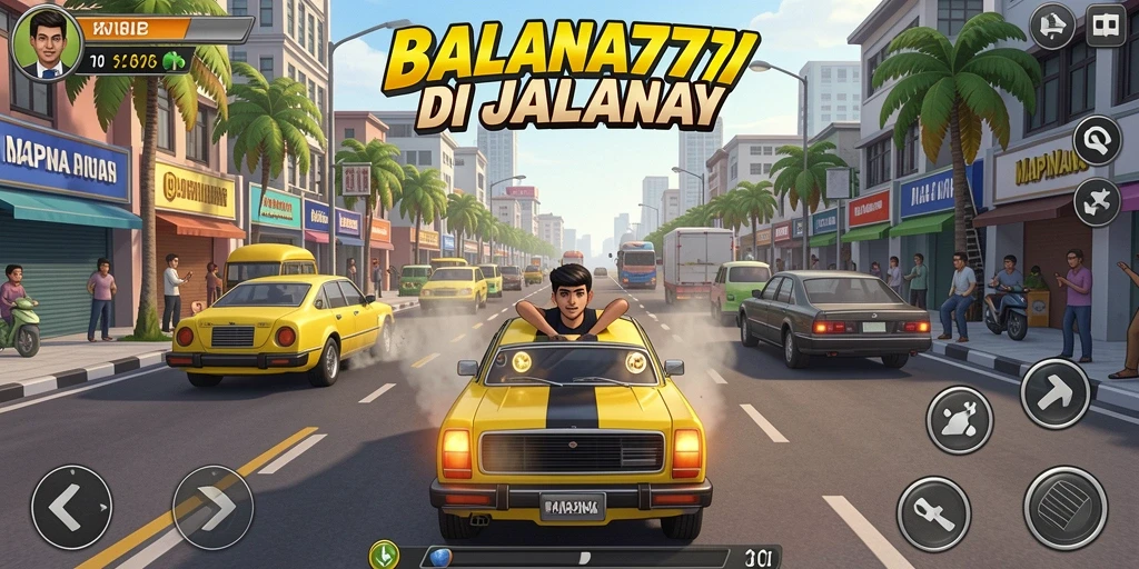 Screenshot gameplay MAPNA777 menampilkan aksi balapan yang menegangkan di trek kota.