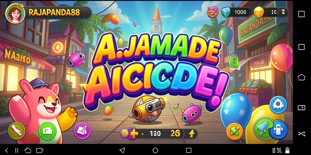 Tampilan gameplay seru RAJAPANDA88 yang menampilkan aksi arcade.