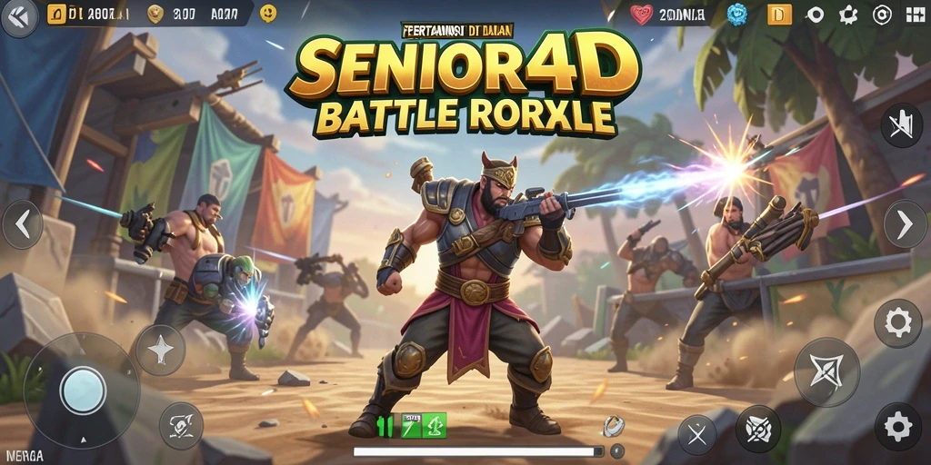 Screenshot gameplay SENIOR4D dengan aksi Battle Royale yang mendebarkan.