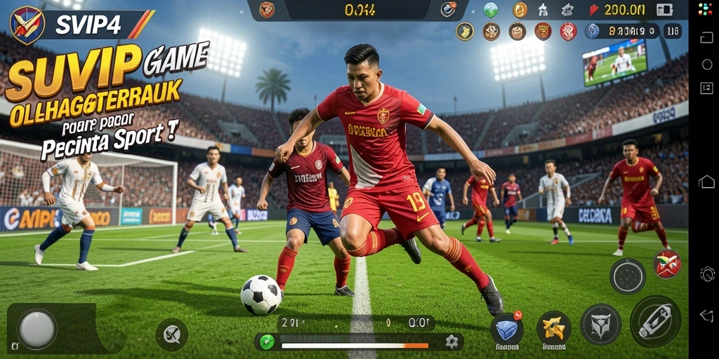 Gameplay SVIP4 yang seru dalam penuh aksi olahraga.